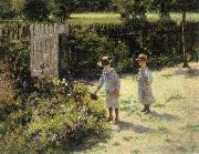 Wladyslaw Podkowinski Children in the Garden oil on canvas